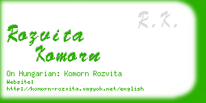 rozvita komorn business card